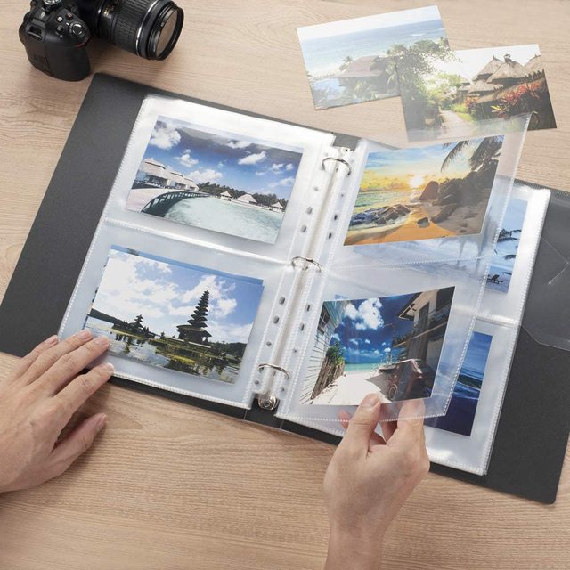5 Pack Clear Photos or Postcards Page Protectors Plastic Photo